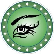 green chip with an eye