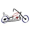 Colorful drawing of the Harley Davidson motorcycle clipart