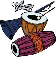 clipart of traditional tribal musical instruments