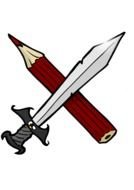 Crayon and sword Clip Art drawing
