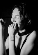 portrait of a laughing woman