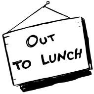 Out To Lunch Sign drawing