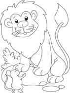 Lion And Mouse Coloring Page