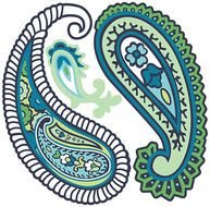 Blue Green Paisley Clip Art