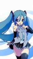 anime character with blue hair