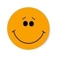Orange Sympathischer Gro szliger L aumlcheln Smiley Runde Sticker