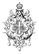 illustration of black and white logo with patterns