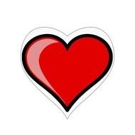 Red Heart Shaped Stickers