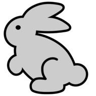 Bunny Rabbit grey Clip Art drawing