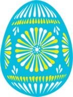 Clipart of Blue Easter Egg