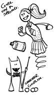 black and white picture from a cartoon