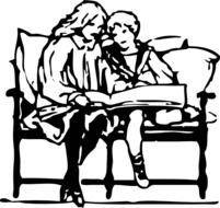 Children Reading 2 Clip Art