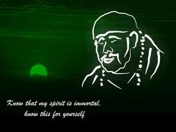 Shirdi Sai Baba, Indian spiritual master, portrait and quote