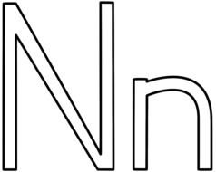 black and white letter N small and large