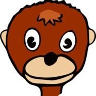 Clipart of Cute Monkey Face