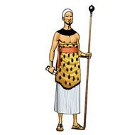 drawing of an ancient priest