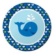 cartoon whale in a blue circle