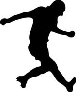 Silhouette of the playing soccer player clipart