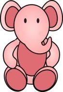 clipart of pink baby elephant