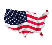 american flag on country map