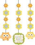 Colorful decorations with the owls clipart