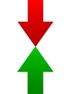 red and green arrows as a picture for clipart