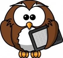 Gufo Con Immagine Vettoriale Di Ebook Reader