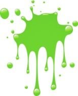 Green Paint Splat with drops, Clip Art