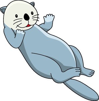 Sea Otter In Water Clip Art