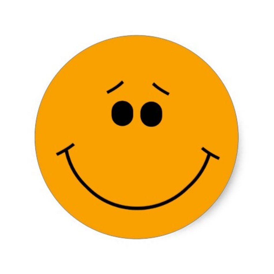 Orange Sympathischer Gro szliger L aumlcheln Smiley Runde Sticker