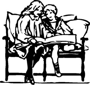Children Reading 2 Clip Art