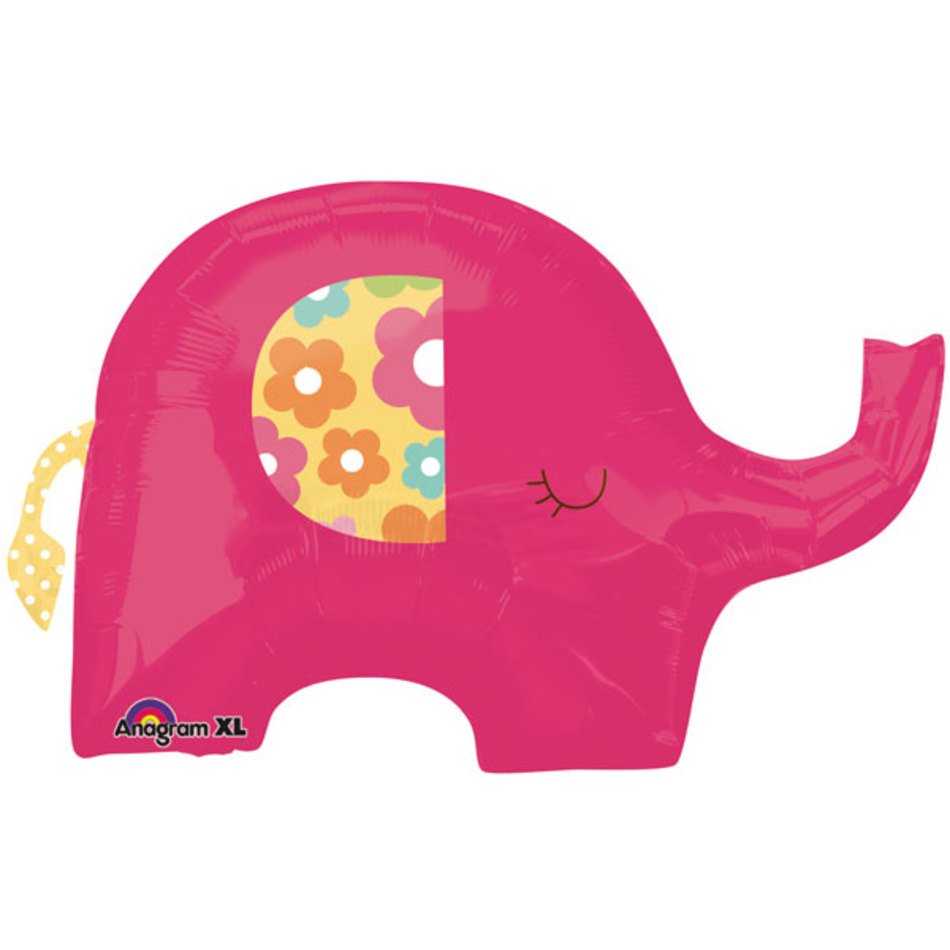 Pink Baby Elephant With Balloon