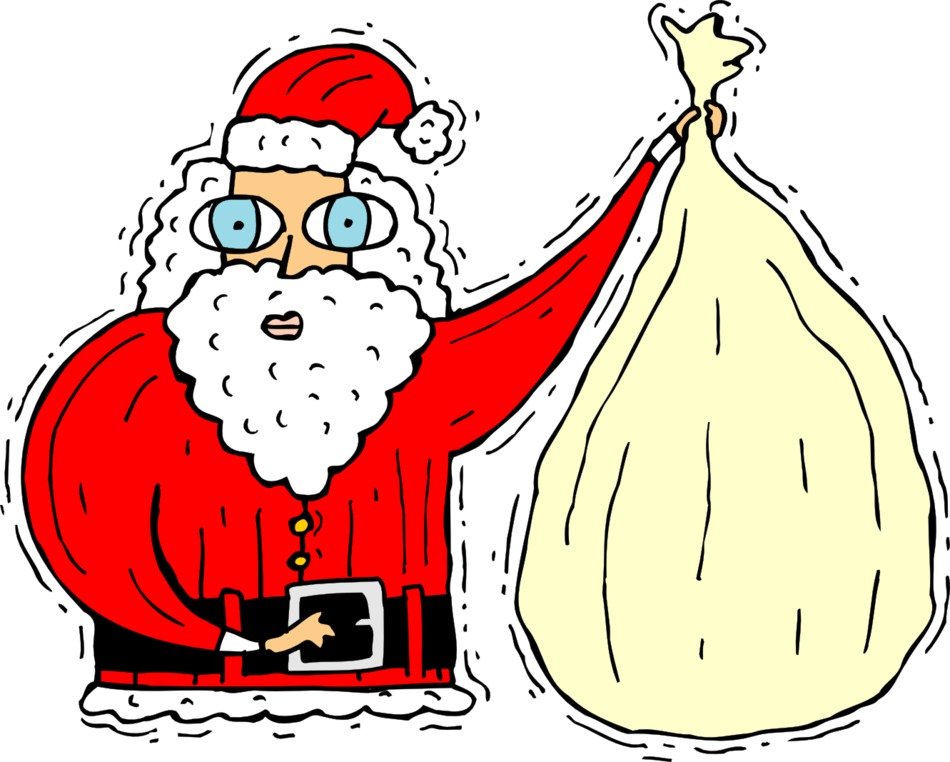 funny Santa with a bag