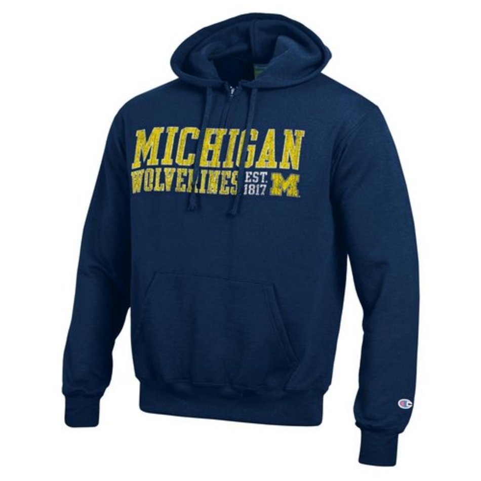 Michigan Wolverines Hooded Sweatshirt Navy Est 1817