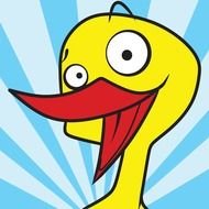 funny duck head pattern on a striped background