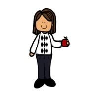 drawing of a girl in pants and sweater