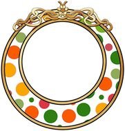 Frames Green Orange And Yellow Polka Dots CLIPART N2