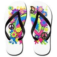 colorful beach shoes with Smiley Faces print