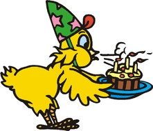 birthday for the chick as a graphic illustration