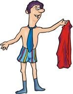 cartoon man Changing Clothes