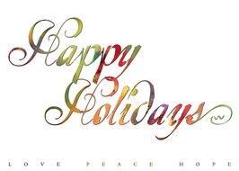 Happy Holidays love peace hope drawing