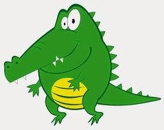 Clipart of green cartoon Alligator