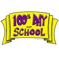 Banner of 100th Day of the school clipart