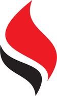 Black and red flames symbol clipart