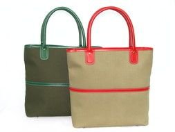 two bags green red