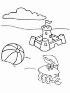 coloring page with summer attributes