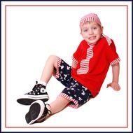 Clip art of boy in a colorful clothes