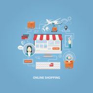 Vector flat design shopping concept