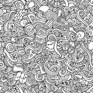 doodles hand drawn idea seamless pattern