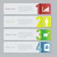 Design number banners template graphic or website layout